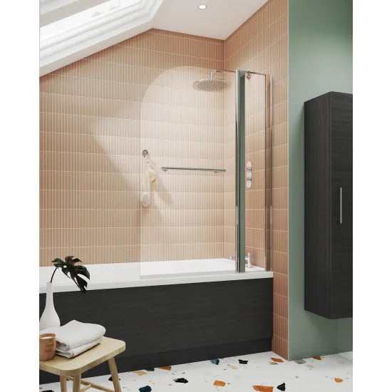 Nuie Round Bath Screen Fixed Panel & Rail