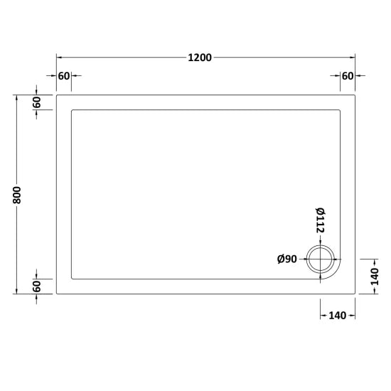 Nuie Rectangular Shower Tray 1200 x 800mm