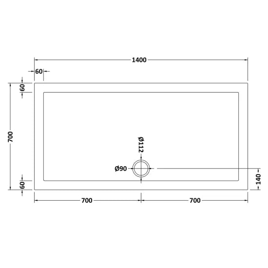 Nuie Rectangular Shower Tray 1400 x 700mm