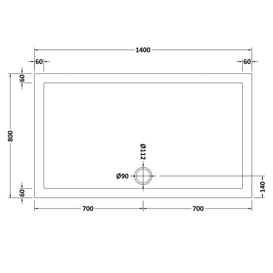 Nuie Rectangular Shower Tray 1400 x 800mm