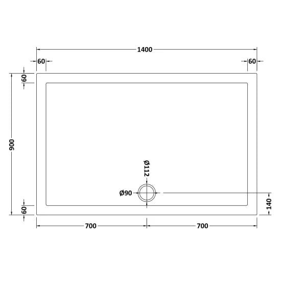 Nuie Rectangular Shower Tray 1400 x 900mm