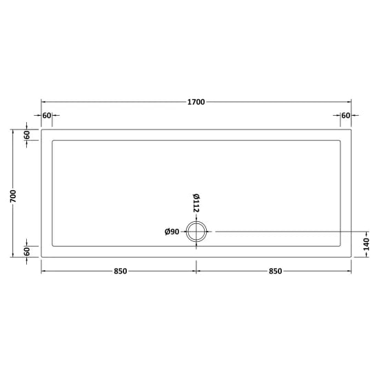 Nuie Rectangular Shower Tray 1700 x 700mm