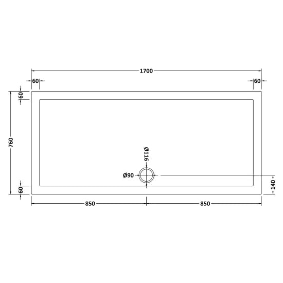 Nuie Rectangular Shower Tray 1700 x 760mm