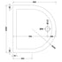 nuie d shape shower tray 1050mmntp095, Nuie, white, Quadrant Trays, Shower Trays, 2
