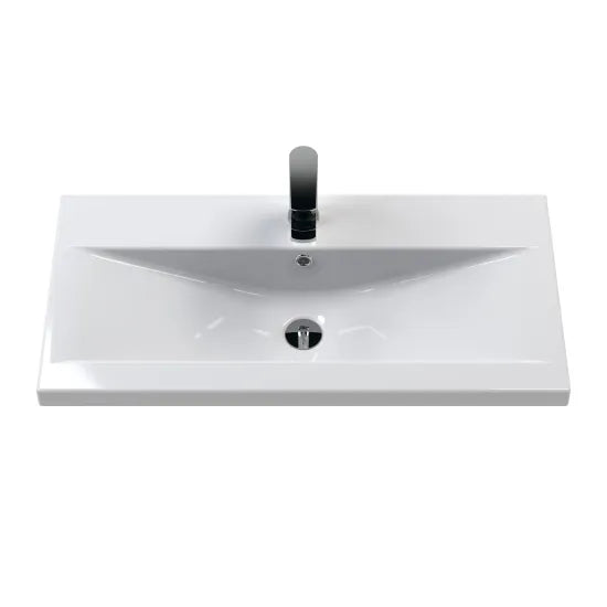 Havana Midnight Blue 800mm Wall Hung 2-Drawer Unit & Mid-Edge Ceramic Basin