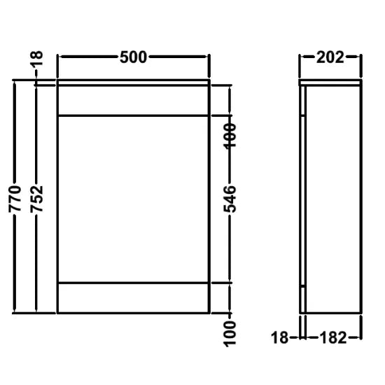 Nuie Mayford 500mm Slim WC Unit Including Concealed Cistern