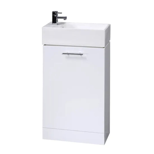 nuie white compact cabinet basinvty058, Nuie, Sink Vanity Unit, Basin Unit, 1