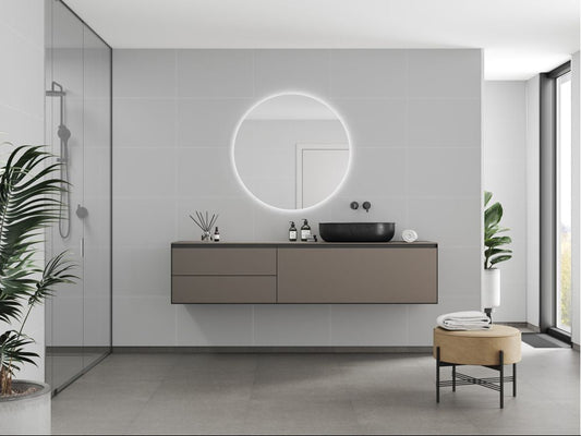 Fibo contemporary light grey tile effect pk 2, Fibo Panels,  Plywood Wet Wall Panels, 1