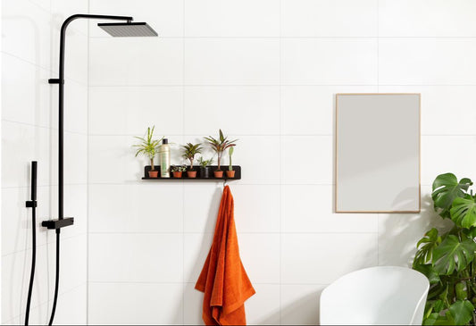 Fibo contemporary white silk 60x30cm tile effect pk 2, Fibo Panels,  Plywood Wet Wall Panels, 1