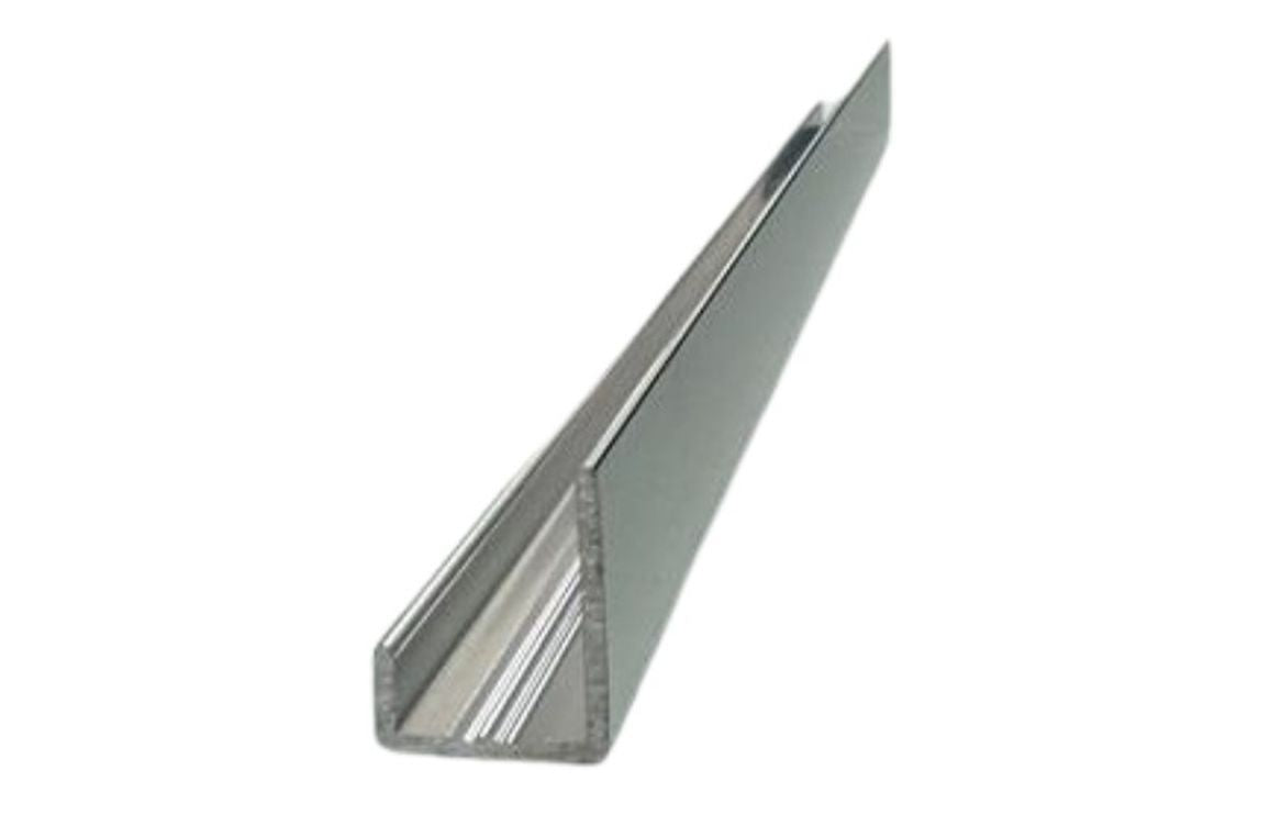 Fibo Polished Chrome J-Shaped End Cap Profile 2.4m