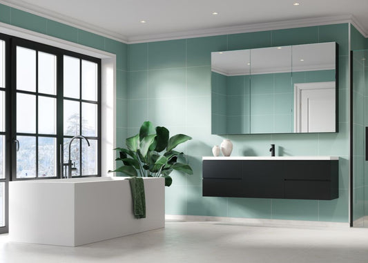 Fibo contemporary aqua mint tile effect pk 2, Fibo Panels,  Plywood Wet Wall Panels, 1