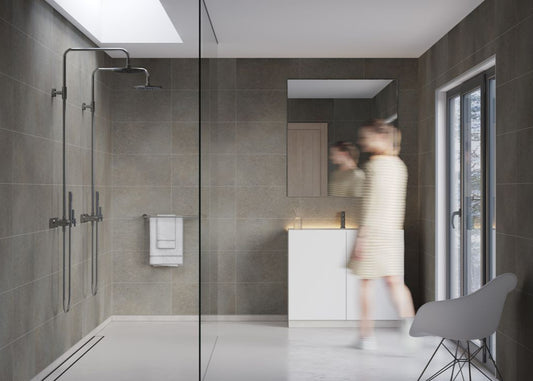 Fibo scandinavian grey concrete tile effect pk 2, Fibo Panels,  Plywood Wet Wall Panels, 1