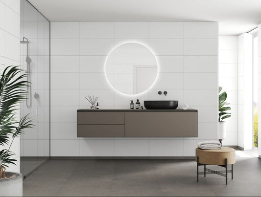 Fibo contemporary white silk 60x40cm tile effect pk 2, Fibo Panels,  Plywood Wet Wall Panels, 1