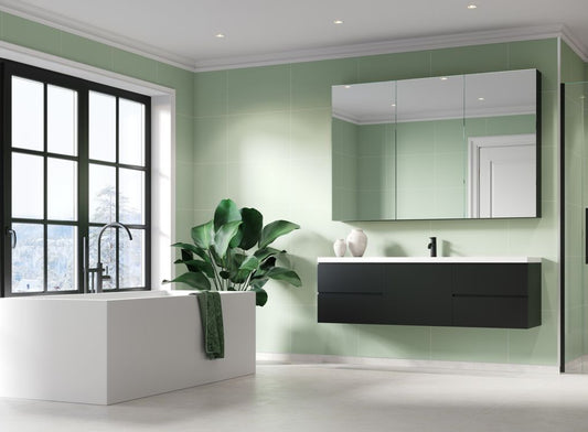 Fibo contemporary light green tile effect pk 2, Fibo Panels,  Plywood Wet Wall Panels, 1