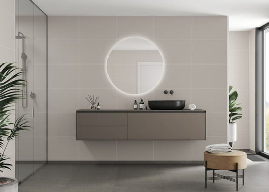 Fibo contemporary warm grey tile effect pk 2, Fibo Panels,  Plywood Wet Wall Panels, 1