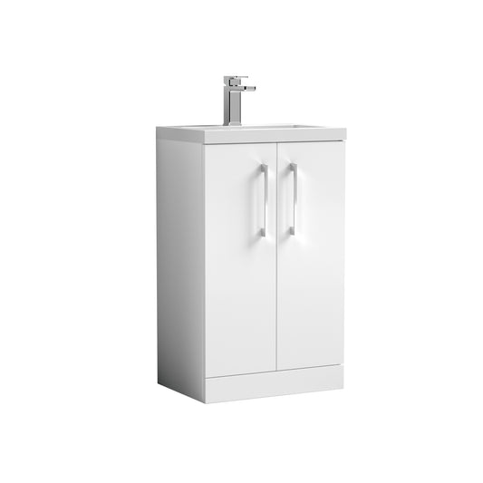 nuie 500mm floor standing 2 door vanity polymarble basinpal006, Nuie, Sink Vanity Unit, Basin Unit, 1