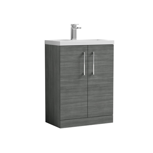 nuie 600mm floor standing 2 door vanity polymarble basinpal025, Nuie, Sink Vanity Unit, Basin Unit, 1