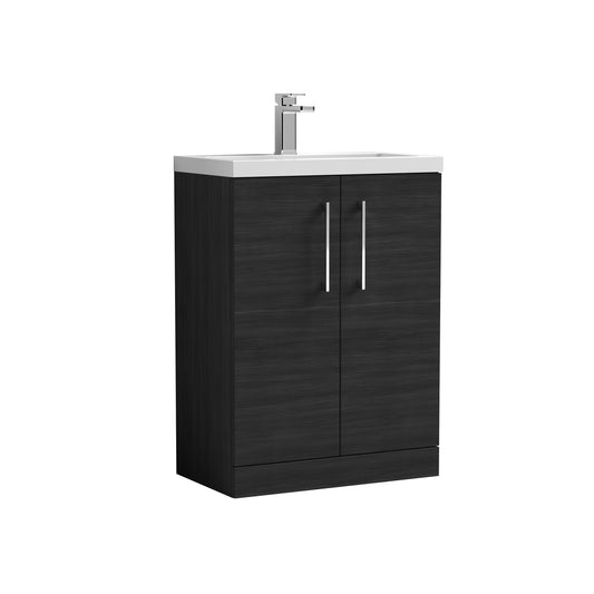 nuie 600mm floor standing 2 door vanity polymarble basinpal026, Nuie, Sink Vanity Unit, Basin Unit, 1