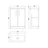 nuie 600mm floor standing 2 door vanity polymarble basinpal026, Nuie, Sink Vanity Unit, Basin Unit, 3