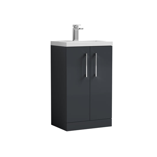 nuie 500mm floor standing 2 door vanity polymarble basinpal028, Nuie, Sink Vanity Unit, Basin Unit, 1