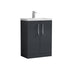 nuie 600mm floor standing 2 door vanity polymarble basinpal029, Nuie, Sink Vanity Unit, Basin Unit, 1