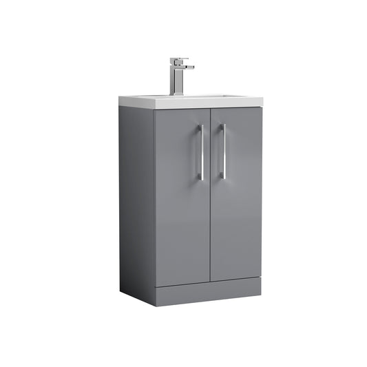 nuie 500mm floor standing 2 door vanity polymarble basinpal030, Nuie, Sink Vanity Unit, Basin Unit, 1