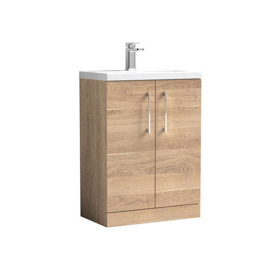 nuie 600mm floor standing 2 door vanity polymarble basinpal033, Nuie, Sink Vanity Unit, Basin Unit, 1