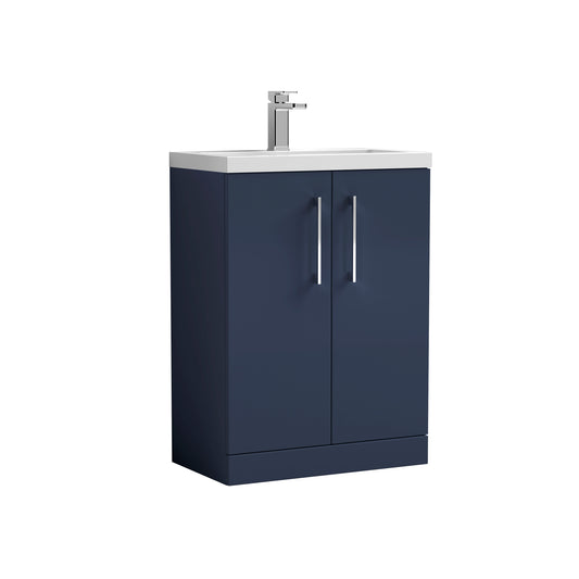 nuie 600mm floor standing 2 door vanity polymarble basinpal035, Nuie, Sink Vanity Unit, Basin Unit, 1
