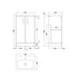 nuie 600mm floor standing 2 door vanity polymarble basinpal035, Nuie, Sink Vanity Unit, Basin Unit, 3