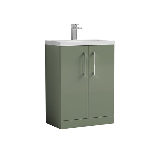 nuie 600mm floor standing 2 door vanity polymarble basinpal119, Nuie, Sink Vanity Unit, Basin Unit, 1