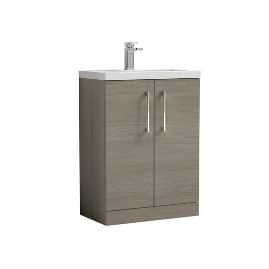 nuie 600mm floor standing 2 door vanity polymarble basinpal123, Nuie, Sink Vanity Unit, Basin Unit, 1