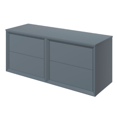 Paris 1200mm Wall Hung Basin Unit & Worktop - Matt Storm Blue