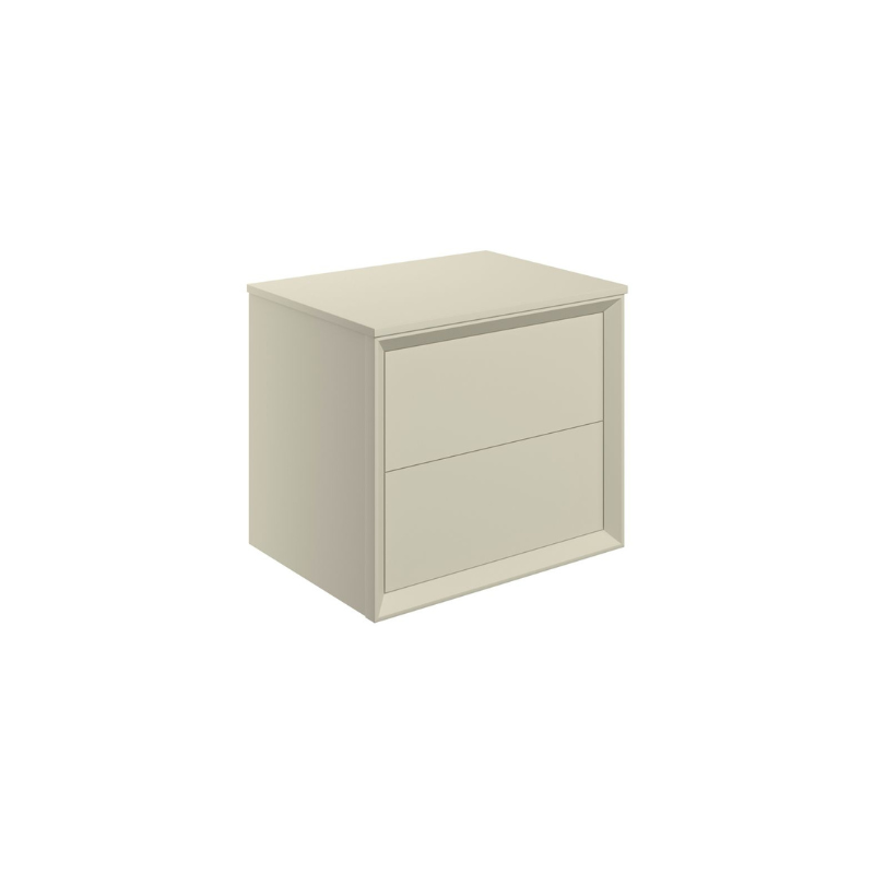 Paris 600mm Wall Hung 2 Drawer Basin Unit & Worktop - Matt Cotton