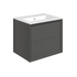 paris 615mm wall hung 2 drawer basin unit basin matt clay, Alessio, Wall Hung Vanity Unit, 5