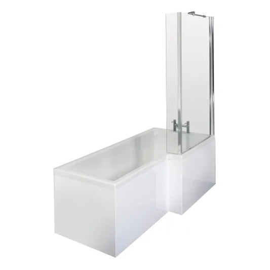 Nuie 1500mm Right Hand Square Shower Bath Set