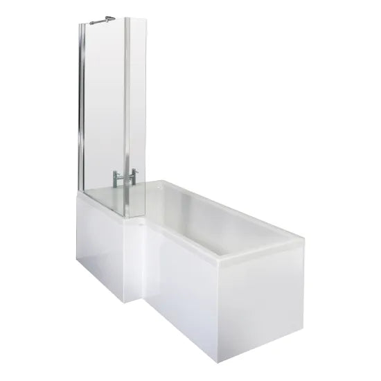 Nuie 1500mm Left Hand Square Shower Bath Set