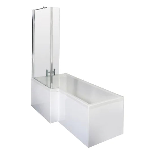 nuie 1500mm left hand square shower bath setsbath28, Baths, Shower Baths, Square Shower Baths, Nuie, 1