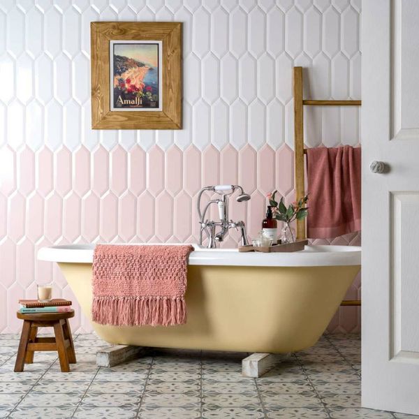 Pickett Bevelled Petal Pink Tiles 300x100mm