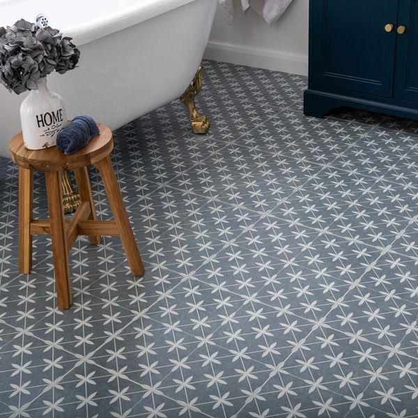 Poole Azul Matt Patterned Tiles 450x450mm