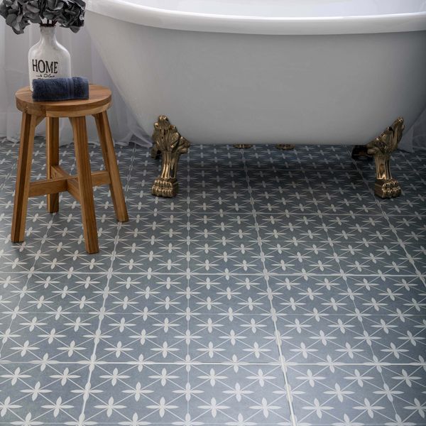 Poole Azul Matt Patterned Tiles 450x450mm