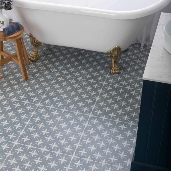 Poole Azul Matt Patterned Tiles 450x450mm