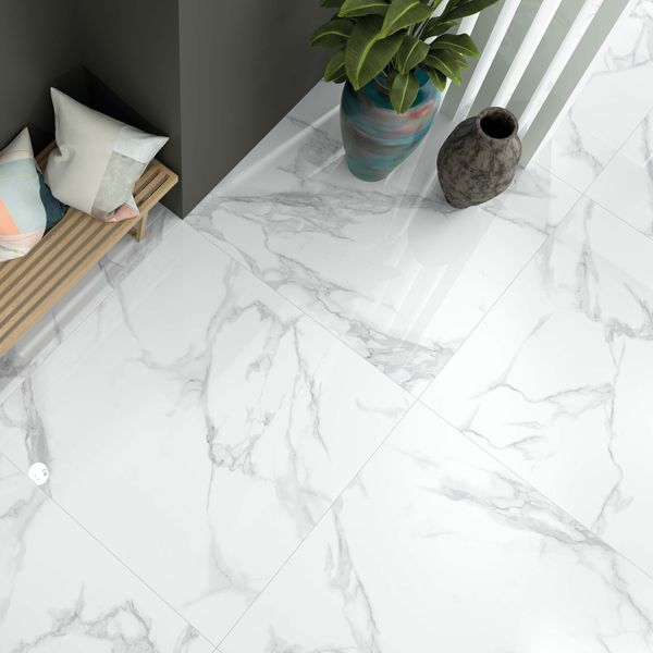 Bowness Purity White Marble Effect Tiles 995x995mm