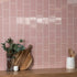 Monocolour Rosa Pink Flat Gloss Metro Tiles 200x100mm