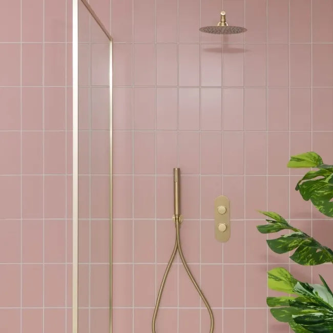 Monocolour Rosa Pink Flat Matt Metro Tiles 100x200mm