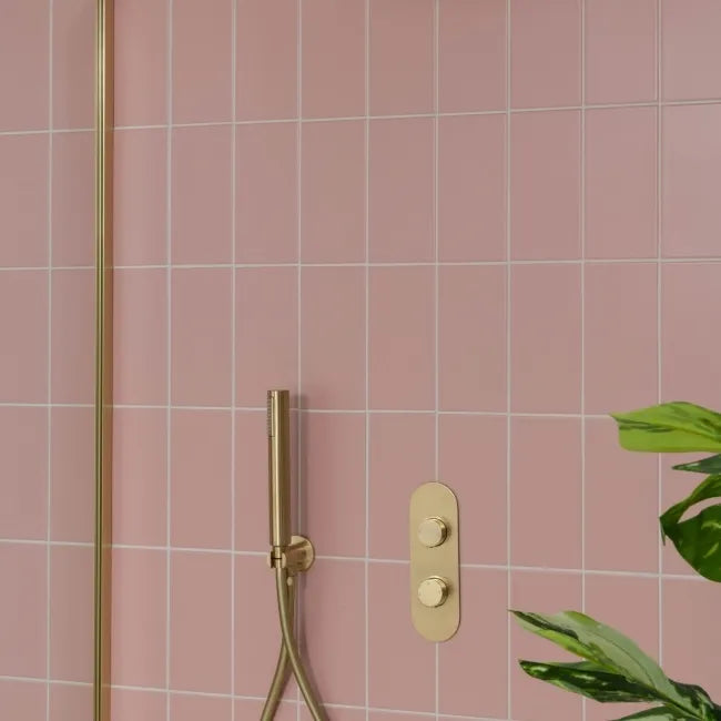 Monocolour Rosa Pink Flat Matt Metro Tiles 100x200mm