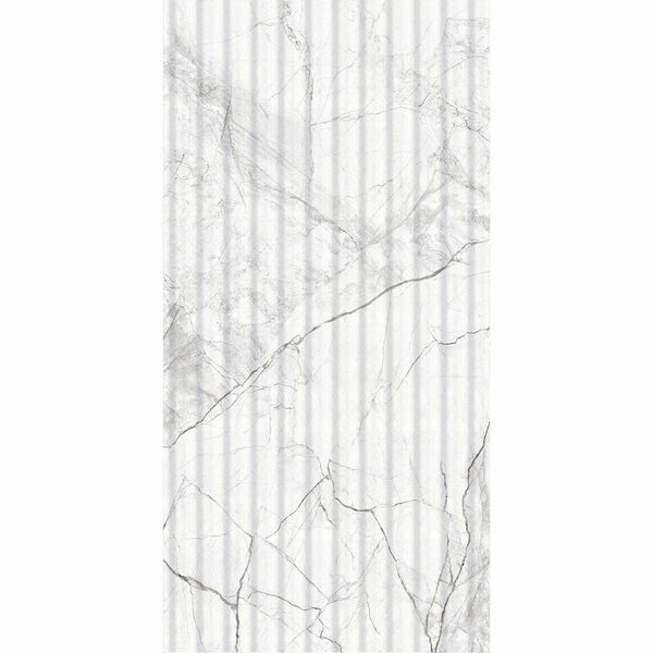 Riva White Matt Marble Effect Decor Wall Tile 600x300mm
