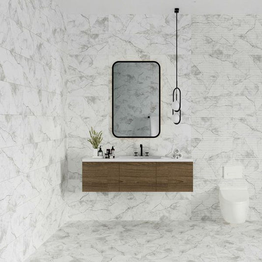 Riva White Matt Marble Effect Wall Tile 600x300