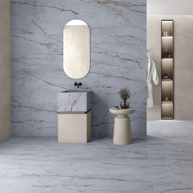 Roma Blue Marble Effect Tiles 1200x600mm