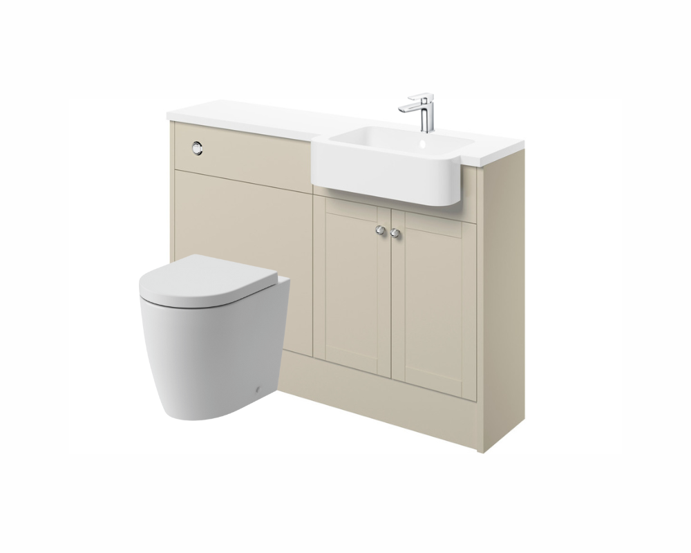 Sabrina 1242mm Basin & WC Unit Pack (RH) - Matt Latte