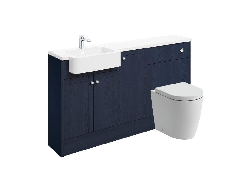 Sabrina 1542mm Basin  WC & 1 Door Unit Pack (LH) - Indigo Ash